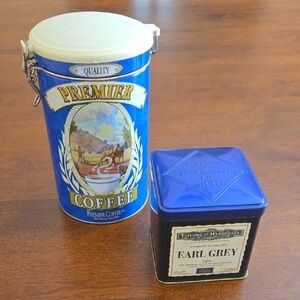 Vintage Premier Coffee and Earl Grey Tea Tin Set